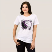 Yin Yang Cats T-Shirt | Asexual Ace Pride Flag (Voorkant volledig)