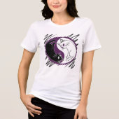 Yin Yang Cats T-Shirt | Asexual Ace Pride Flag (Voorkant)