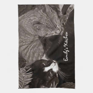Yin Yang Cats Theedoek