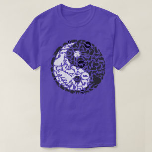 Yin Yang Cats, zwart, wit, bevroren T-shirt