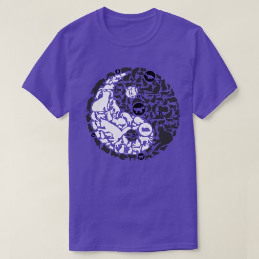 Yin Yang Cats, zwart, wit, bevroren T-shirt (Design voorkant)
