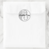 yin yang cavalier king king ronde sticker (Tas)