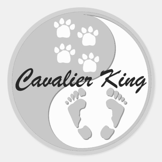 yin yang cavalier king king ronde sticker (Voorkant)