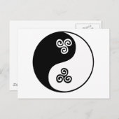 Yin Yang Celtic Tri Spiral Briefkaart (Voorkant / Achterkant)