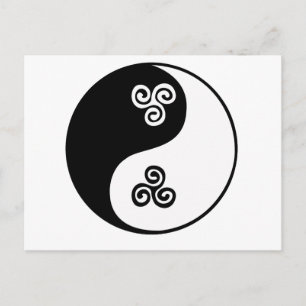 Yin Yang Celtic Tri Spiral Briefkaart