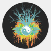 Yin Yang Chaos Ronde Sticker (Voorkant)