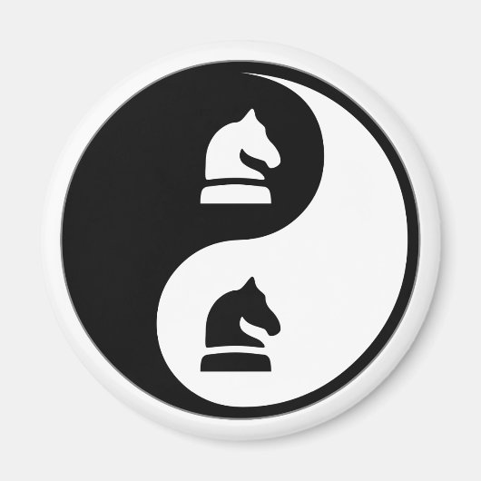Yin Yang Chess Magneet (Voorkant)
