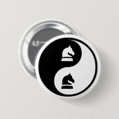 Yin Yang Chess Ronde Button 5,7 Cm (Voorkant /achterkant)
