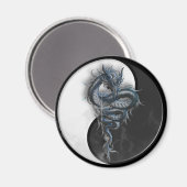 Yin Yang Chinese Dragon Ronde Magneet (Voorkant / Achterkant)