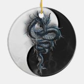 Yin Yang Chinese Dragon Round Ornament (Achterkant)