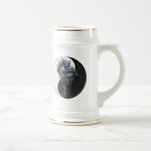 Yin Yang Chinese Dragon Stein Bierpul