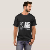 Yin Yang Chinese Symbols Black T-Shirt (Voorkant volledig)
