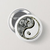 Yin Yang Chrome Ronde Button 5,7 Cm (Voorkant /achterkant)