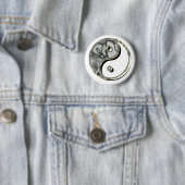Yin Yang Chrome Ronde Button 5,7 Cm (In situ)
