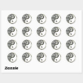 Yin Yang Chrome Ronde Sticker (Vel)
