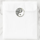 Yin Yang Chrome Ronde Sticker (Tas)