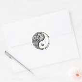 Yin Yang Chrome Ronde Sticker (Envelop)