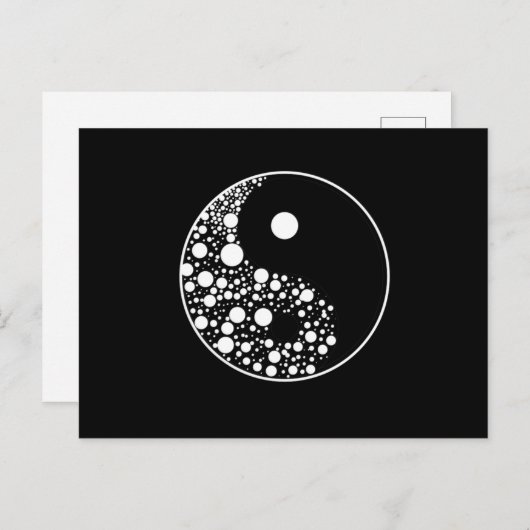 Yin Yang Circles Black and White Harmony Zen Gift Briefkaart (Voorkant / Achterkant)