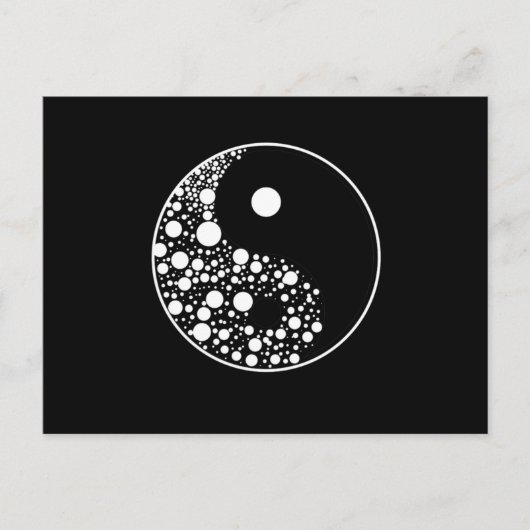 Yin Yang Circles Black and White Harmony Zen Gift Briefkaart (Voorkant)
