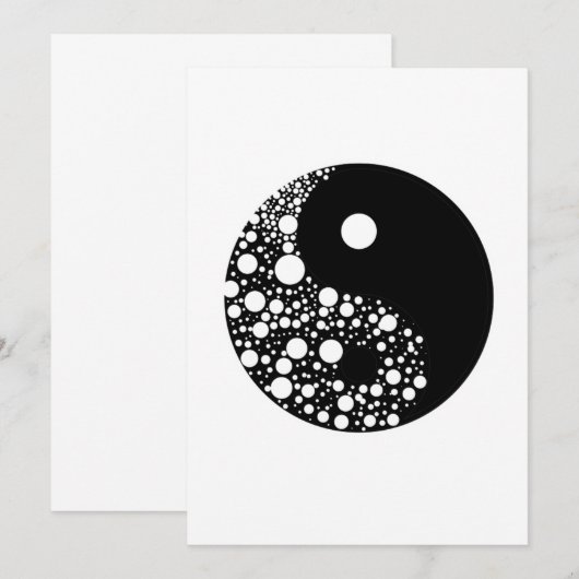 Yin Yang Circles Black and White Harmony Zen Gift Kaart (Voorkant / Achterkant)