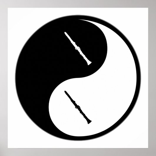 Yin Yang Clarinet Poster (Voorkant)