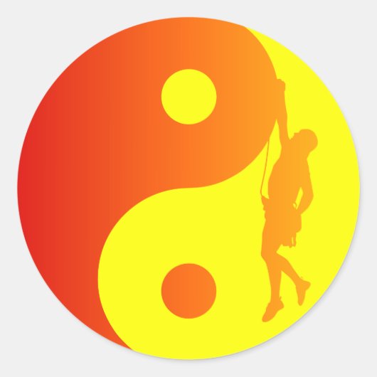 Yin & Yang Climate ber (Sunburst) Ronde Sticker (Voorkant)