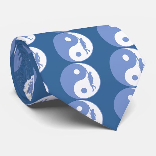 Yin & Yang Climber (blauw) Stropdas (Opgerold)