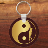 Yin & Yang Climber (goud) Sleutelhanger (Voorkant)