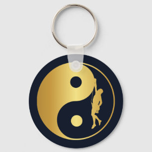 Yin & Yang Climber (goud) Sleutelhanger