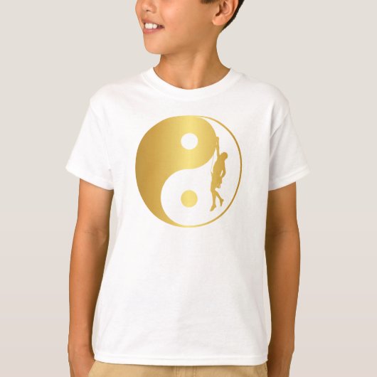Yin & Yang Climber (goud) T-shirt (Voorkant)