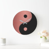 Yin Yang Clock in Copper of Clay en Black Grote Klok (Huis)