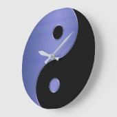 Yin Yang Clock in Light Blue Silver en Black Grote Klok (Hoek)
