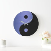 Yin Yang Clock in Light Blue Silver en Black Grote Klok (Huis)