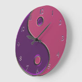Yin Yang Clock in Paars en roze Grote Klok (Hoek)