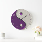 Yin Yang Clock in Paars en Terwijl Grote Klok (Huis)