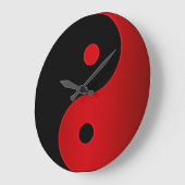 Yin Yang Clock in Red en Black Grote Klok (Hoek)