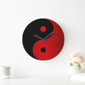 Yin Yang Clock in Red en Black Grote Klok (Huis)