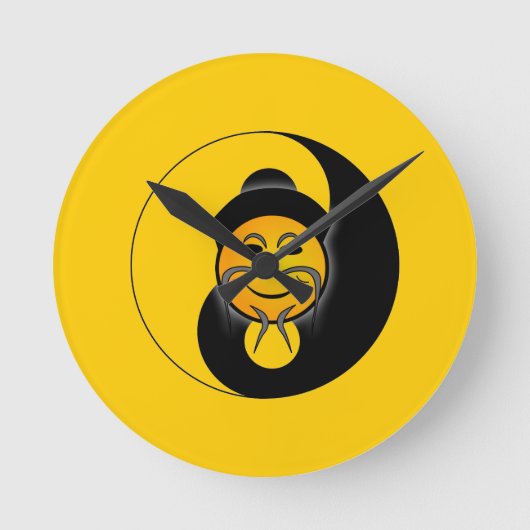 Yin Yang Clock Ronde Klok (Voorkant)