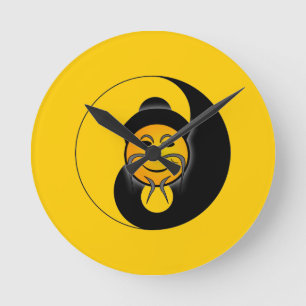 Yin Yang Clock Ronde Klok