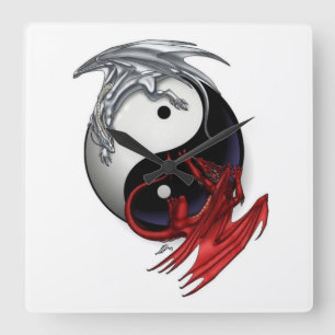 Yin Yang Clock: Vuur- en ijstrekkers Vierkante Klok