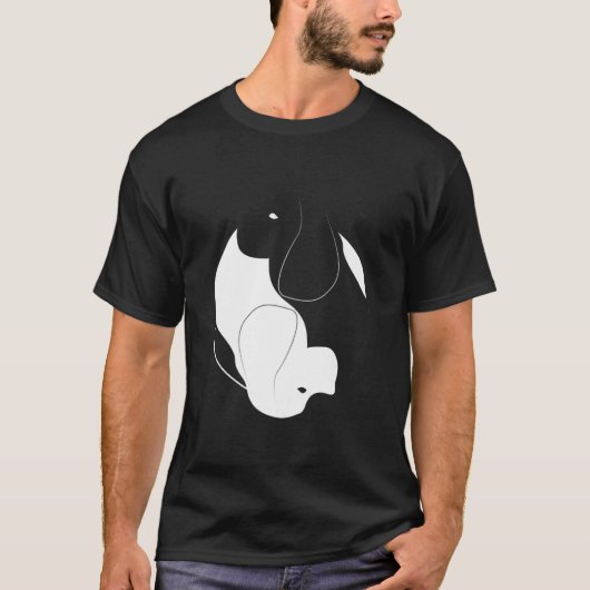 Yin Yang Cocker Spaniel Funny Dog Symbol Zen T- T-shirt (Voorkant)
