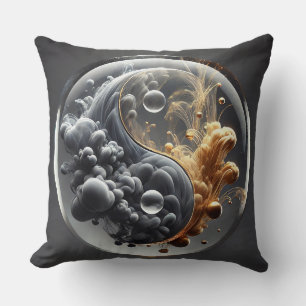 Yin Yang-concept met vloeiende patronen Kussen