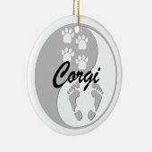yin yang corgi keramisch ornament (Rechts)