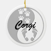 yin yang corgi keramisch ornament (Achterkant)