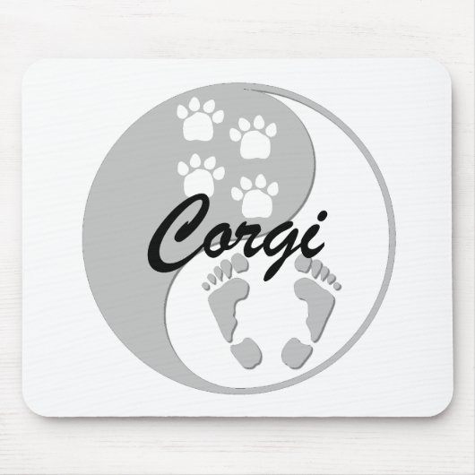 yin yang corgi muismat (Voorkant)