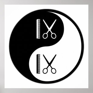 Yin Yang Cutting Hair Poster
