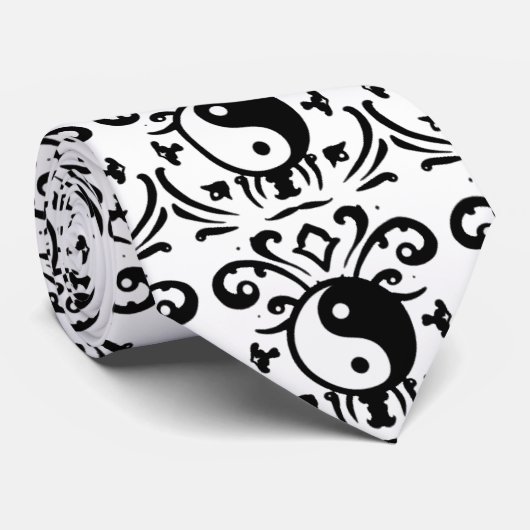 Yin Yang Damask Stropdas (Opgerold)