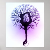Yin Yang, de boom van het leven, vrouwen, Yoga Paa Poster (Voorkant)