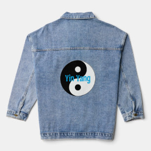 Yin Yang Design Denim Jas Denim Jacket