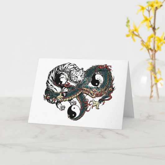 Yin Yang Design Kaart (Gele Bloem)